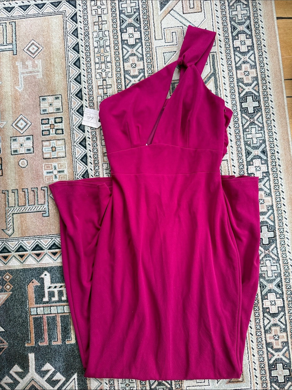 Katie May Edgy Pink Magenta Fuchsia One-Shoulder Maxi Dress NWT, L - Picture 3 of 7